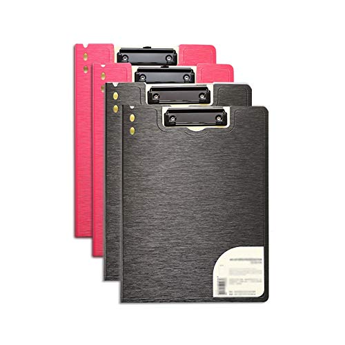 Klemmbrett,Klemmbrettmappe, A4 und Briefgröße Abdeckung Klemmbrett Metallclip Bericht Präsentationsmappe Datenspeicher Binder for Datei erweitern(Red+black) von PBDEIOEOE