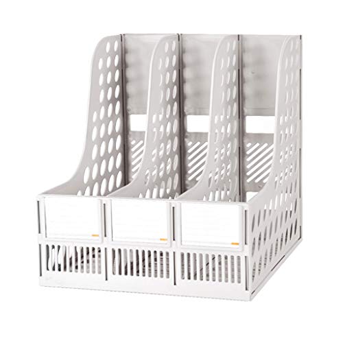 Ordnerhalter,Ordner-Organisator, Mehrschichtiger Kunststoff-Gitter-Aktenhalter, multifunktionale Büro-Aktenarchiv-Aufbewahrung, Aufbewahrungsbox, Desktop-Rack, Aktenrahmen(Gray,Six columns) von PBDEIOEOE