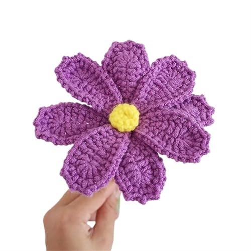 PBDEIOEOE Gestrickte Blumen, gehäkelte Blumen, Mehrfarbige Blume for Heimdekoration, Baumwollgarn, Häkelblumen, waschbar, handgefertigte Strickblumen, Hochzeitsdekoration(F) von PBDEIOEOE