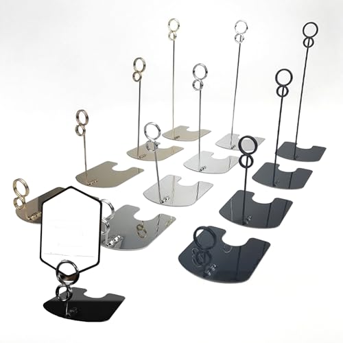 Schild Display Clip Halter Tag Stand, 10 Stück, Edelstahl-Schilderhalter, Dessert-Supermarkt-Schilderclip, Kuchen-Bäckerei-Preisständer(Black,10CM) von PBDEIOEOE