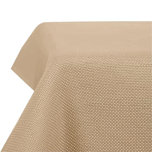 Tischdecke Leinenoptik Wasserabweisend Lotuseffekt Fleckschutz pflegeleicht abwaschbar schmutzabweisend Tischwäsche weich knitterfrei dekorative 150×260cm Kaffee von PCIUGXVN