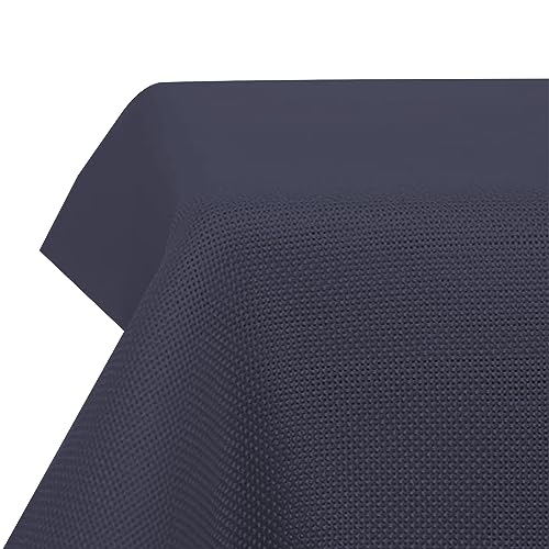 PCIUGXVN Tischdecke Leinenoptik Wasserabweisend Lotuseffekt Fleckschutz pflegeleicht abwaschbar schmutzabweisend Tischwäsche weich knitterfrei dekorative 150×300cm Navy blau von PCIUGXVN