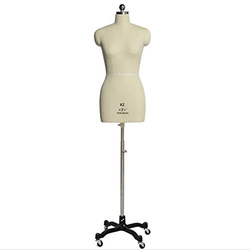 PCSFZXBR Nähpuppe für Damen,Schneiderpuppen für Damen zum Nähen von Kleidung,Styropor-Puppenkörper mit Rädern(Farbe:Weiß,Größe:XL-Modell 86) von PCSFZXBR