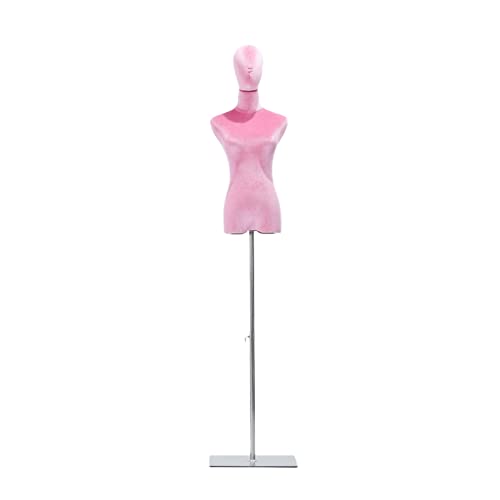 PCSFZXBR Weibliche Schaufensterpuppe,Torso-Schneiderpuppe,Abnehmbarer Torso-Display-Puppenkörper,140–200 cm verstellbar,für die Präsentation von Kleiderschmuck(Farbe:Silber,Größe:A) von PCSFZXBR