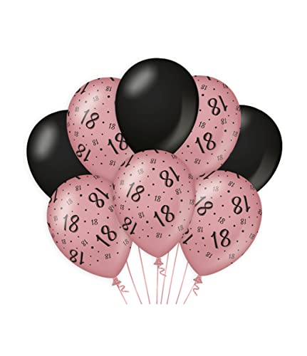 PD-Party 7023413 Classy Party Luftballons | Natürliche Rubber (Latex) | Geburtstag Feier Partei Dekoration - 18, Packung von 8, Rose/Schwarz, 30cm Länge x 30cm Breite x 30cm Höhe von PD-Party