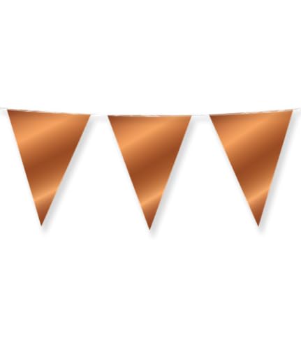 PD-Party 7031069 Foil Bunting | Vereiteln Wimpelkette, Doppelseitig, Dreieckig, Partei Dekoration Flaggen, Bronze, 1000cm Länge x 30cm Breite x 0.1cm Höhe von PD-Party