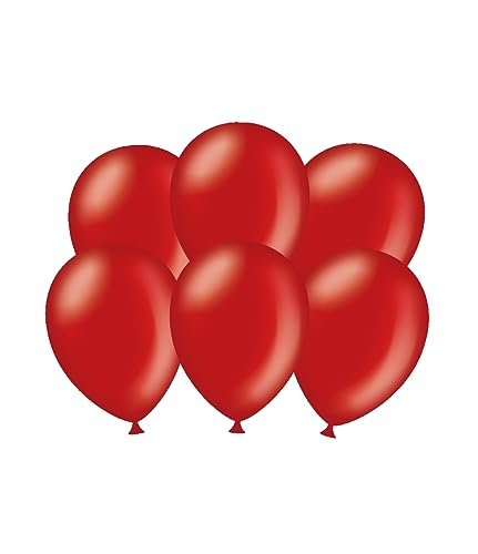 PD-Party 7036579 Party Luftballons | Natürliche Rubber (Latex) | Partei Dekoration, Pack von 6, Metallisch Ruby, 30cm Länge x 30cm Breite x 30cm Höhe von PD-Party