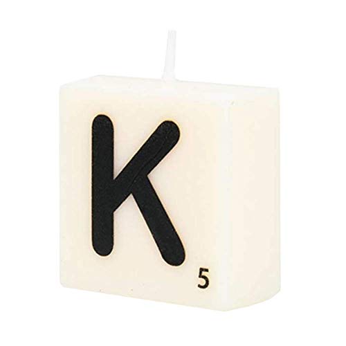 PD-Party 7040021 Geburtstag dekorative Wachsbriefe Kerze | Wax Candle - K, Cremefarben/Schwarz, 4cm Länge x 4cm Breite x 2cm Höhe von PD-Party