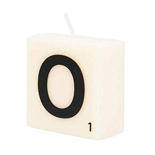 PD-Party 7040025 Geburtstag dekorative Wachsbriefe Kerze | Wax Candle - O, Cremefarben/Schwarz, 4cm Länge x 4cm Breite x 2cm Höhe von PD-Party