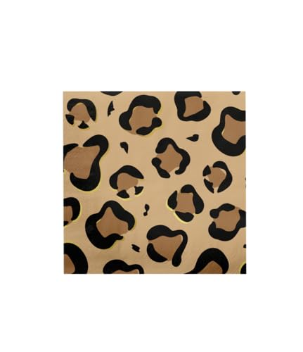 PD-Party 7110002 Glücklich Partei Servietten | Spezielles Thema | Tisch Dekoration – Leopard, Mehrfarben, 16cm Länge x 16cm Breite x 0.1cm Höhe von PD-Party