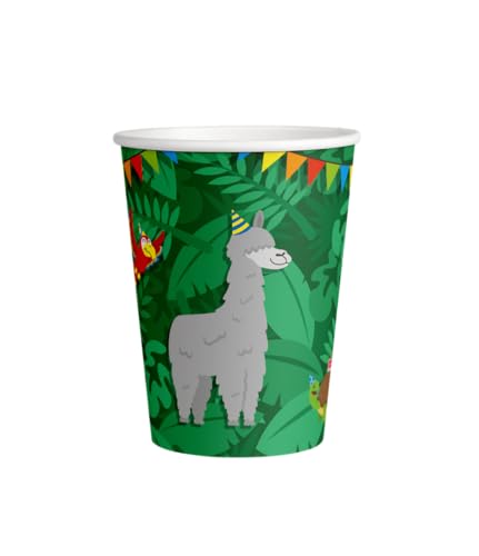 PD-Party: Pappbecher im Jungle-Design 8 Stück - Partygeschirr für jeden Geburtstag, Feier oder Party - Einwegbecher für Jungen & Mädchen - Partybecher für Kindergeburtstage - 7,5 x 7,5x 9 cm von PD-Party