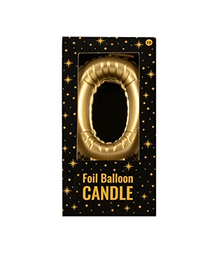 PD-Party 7070010 Folie Luftballon Kerze | Birthday Candles | Geburtstag Kerzen | Partei Dekoration - 0, Gold, 10cm Länge x 5.5cm Breite x 1.5cm Höhe von PD-Party