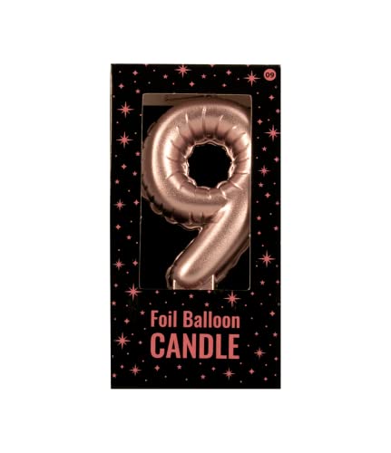 PD-Party 7060009 Folie Luftballon Kerze | Birthday Candles | Geburtstag Kerzen | Partei Dekoration - 9, Rosa, 10cm Länge x 5.5cm Breite x 1.5cm Höhe von PD-Party