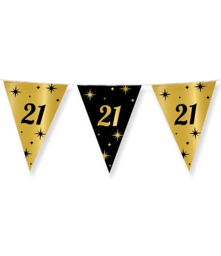 PD-Party - Geburtstag Girlande für 21. Geburtstag - Wimpelkette - Deko Geburtstag - Jubiläum - Schwarz Gold Deko - Party Deko - 21. Geburtstag Junge & Mädchen - Geburtstags Deko - 1000 x 30 cm PD-Party - Geburtstag Girlande für 21. Geburtstag - Wimpelkette - Deko Geburtstag - Jubiläum - Schwarz Gold Deko - Party Deko - 21. Geburtstag Junge & Mädchen - Geburtstags Deko - 1000 x 30 cm von PD-Party