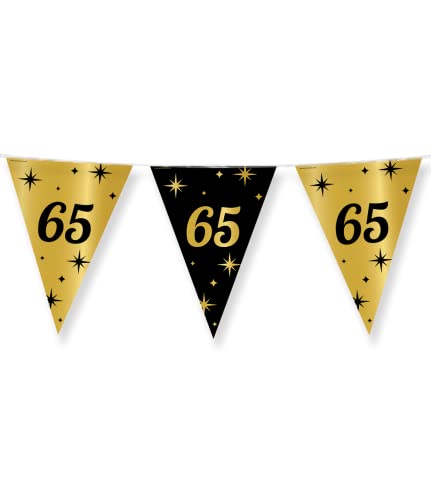 PD-Party - Geburtstag Girlande für 65. Geburtstag - Wimpelkette - Deko Geburtstag - Jubiläum - Schwarz Gold Deko - Party Deko - 65. Geburtstag Junge & Mädchen - Geburtstags Deko - 1000 x 30 cm PD-Party - Geburtstag Girlande für 65. Geburtstag - Wimpelkette - Deko Geburtstag - Jubiläum - Schwarz Gold Deko - Party Deko - 65. Geburtstag Junge & Mädchen - Geburtstags Deko - 1000 x 30 cm von PD-Party