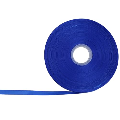 PDETVEO Doppelseitiges Band, 1,1 cm x 91,4 m, blaues Polyester-Satinband für Hochzeitsgeschenke, Blumendesign, Nähprojekte, Urlaubsdekorationen von PDETVEO