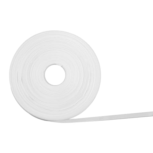 PDETVEO Doppelseitiges Satinband, 0,6 cm x 91,4 m, reinweißes Polyester-Satinband für Hochzeitsgeschenke, Blumendesign, Nähprojekte, Urlaubsdekorationen von PDETVEO