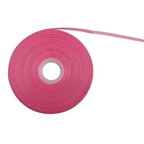 PDETVEO Doppelseitiges Satinband, 0,6 cm x 91,4 m, rosa Polyester-Satinband für Hochzeitsgeschenke, Blumendesign, Nähprojekte, Urlaubsdekorationen von PDETVEO