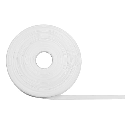 PDETVEO Doppelseitiges Satinband, 1,1 cm x 91,4 m, weißes Polyester-Satinband für Hochzeitsgeschenke, Blumendesign, Nähprojekte, Urlaubsdekorationen von PDETVEO