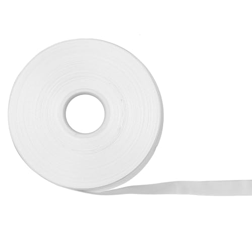 PDETVEO Doppelseitiges Satinband, 1,5 cm x 91,4 m, weißes Polyester-Satinband für Hochzeitsgeschenke, Blumendesign, Nähprojekte, Urlaubsdekorationen von PDETVEO