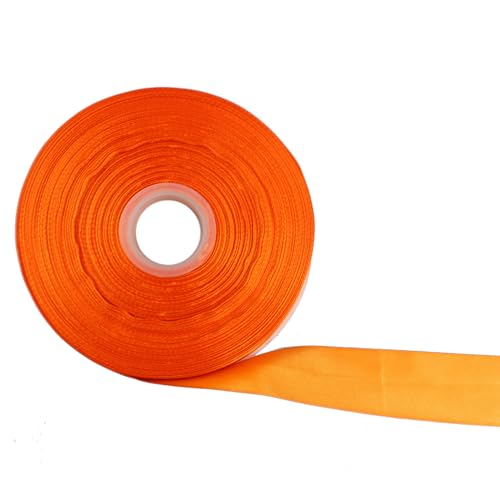 PDETVEO Doppelseitiges Satinband, 4,8 cm x 91,4 m, orangefarbenes Satinband für Hochzeitsgeschenke, Blumendesign, Nähprojekte, Urlaubsdekorationen von PDETVEO