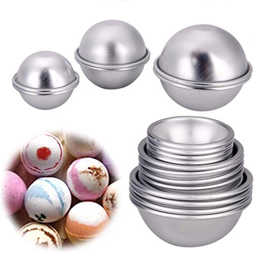 PDTO 8 Sets 16 Stücke Bath Bomb Molds Kit, Aluminium Badekugeln Form Seifenform Molds, DIY Gießformen für Hausgemachte Badebomben von PDTO