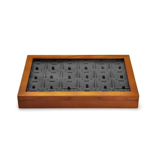 PDURMBUAB Schmuckaufbewahrung Holz Schmuck Aufbewahrungsbox Schmuck Aufbewahrungsbox Schmuck Halsketten Anhänger Ring Display Box Schmuckbox Schmuckkästchen Klein(Dark gray D) von PDURMBUAB