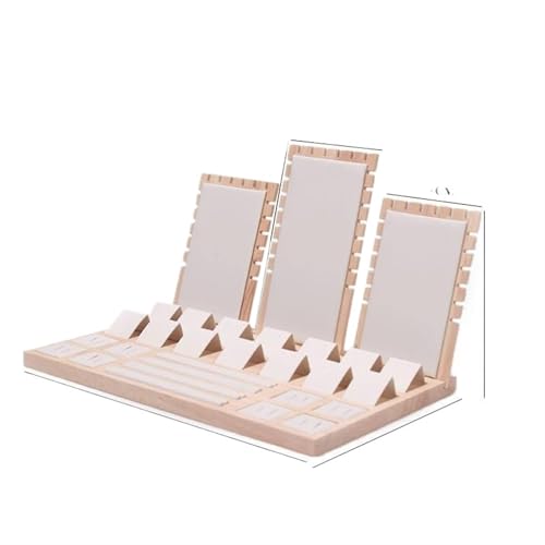 Schmuckaufbewahrung Anhänger Display Stand Rack Organizer Fach Multifunktionale Lagerung Fall 1 Set Holz Steckbare Schmuck Halskette Ohrringe Ringe(39*25*20cm） Schmuckbox Schmuckkästchen Klein(Type-E) von PDURMBUAB