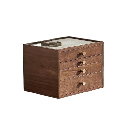 Schmuckaufbewahrung Massivholz Mehrschichtige Visuelle Schmuckschatulle Aus Holz Haushalt Große Kapazität Ohrringe Ohrstecker Ringe Halskette Aufbewahrungsbox Schmuckbox Schmuckkästchen Klein(4) von PDURMBUAB