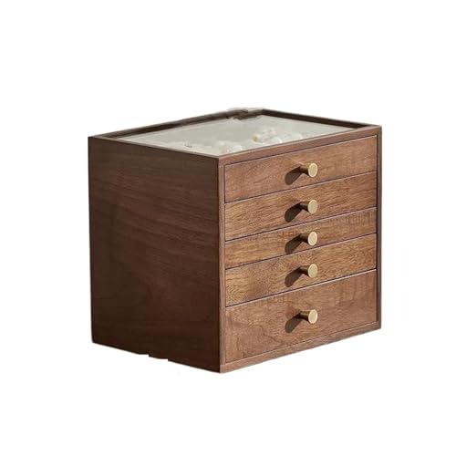 Schmuckaufbewahrung Massivholz Mehrschichtige Visuelle Schmuckschatulle Aus Holz Haushalt Große Kapazität Ohrringe Ohrstecker Ringe Halskette Aufbewahrungsbox Schmuckbox Schmuckkästchen Klein(5) von PDURMBUAB