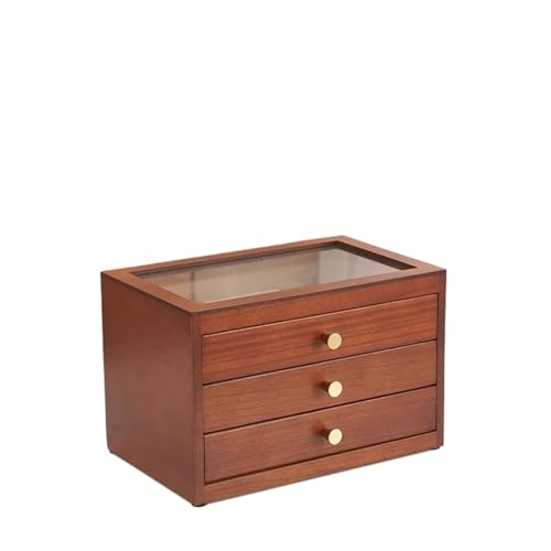 Schmuckaufbewahrung Mehrschichtige Schmuckschatulle Aus Massivem Holz Schubladen Organizer Aufbewahrungsbox Display Boxen Schmuck Organizer Schmuck Organizer Schmuckbox Schmuckkästchen Klein(19.5CM) von PDURMBUAB