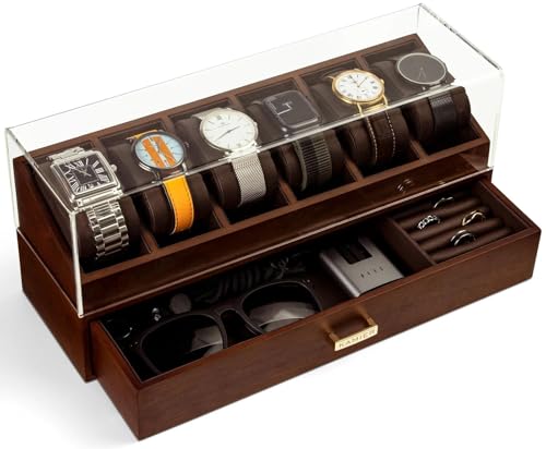 Schmuckaufbewahrung Schmuckschatulle, Aufbewahrungsorganisator Reise-Schmuckkästchen, Urlaubsüberraschungsgeschenk Uhrenbox Aus Holz, 6 Personalisierte Uhr Schmuckbox Schmuckkästchen Klein(Type-A) von PDURMBUAB