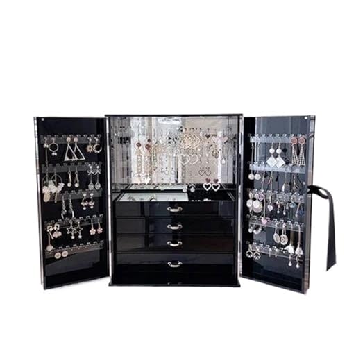 Schmuckaufbewahrung Schmuckschatullen Organizer Make-up Ständer Ring Halskette Armband Vitrine Acryl Organizer Schmuckschatulle Ohrringe Display Schublade(27*19*35cm) Schmuckbox Schmuckkästchen Klein( von PDURMBUAB