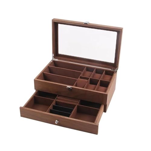 Schmuckaufbewahrung Uhrenbox Organizer Für Männer Holz 12 Slots Großhandel Walnuss Schmuckschatulle Brillenetui Ohrringe Ring Schmuck Anhänger Aufbewahrungsbox Schmuckbox Schmuckkästchen Klein von PDURMBUAB