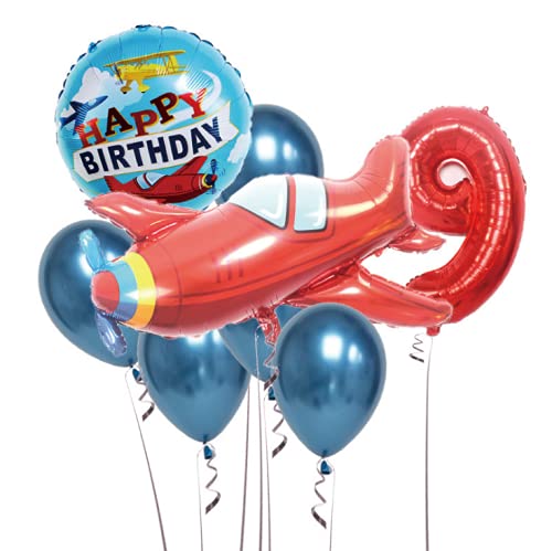 Super cooles Flugzeug Flugzeug Flügel No.9 Ballon Set Geburtstag Party Dekoration von PDYP