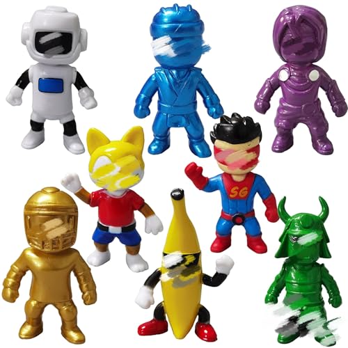 PEAJPBS Stumble Cartoon Charaktere 8Pcs Miniatur-Figuren Set, Kuchen Topper, Schreibtisch-Ornamente für Spiele-Fans von PEAJPBS