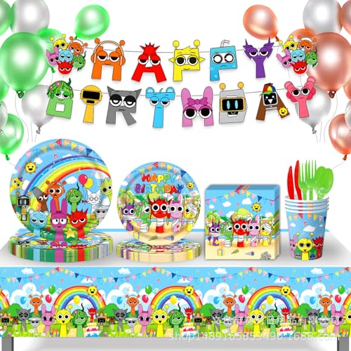 Sprun-ki Geburtstag Party Geschirr 61pcs Sprun-ki Partygeschirr Set, Kindergeburtstag Deko Geschirr, Rhythm Box Geburtstags Geschirr Tischtücher Sonstige, Für Kinder Jungen Mädchen Mottoparty Dekorati Sprun-ki Geburtstag Party Geschirr 61pcs Sprun-ki Partygeschirr Set, Kindergeburtstag Deko Geschirr, Rhythm Box Geburtstags Geschirr Tischtücher Sonstige, Für Kinder Jungen Mädchen Mottoparty Dekorati von PEAJPBS