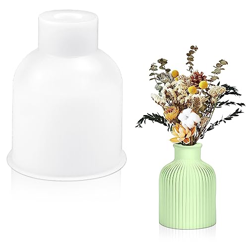 PEALOVCOM Vase Silikonform Blumenvase Resin Gießform Silikon Vase Epoxidharz Formen Vase Silicone Mould Blumenvase Moulds zur Herstellung Vasen Stifthalter oder Aufbewahrungsflaschen-10 x 7.5 x 4cm von PEALOVCOM