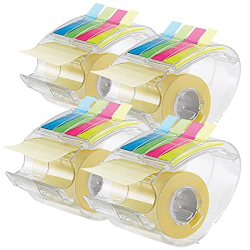 PEARL Klebezettelroller: 4er-Set Haftnotizen-Spender je mit 10 m Rolle & 80 Index-Haftstreifen (Post-It-Roller, Haftnotizspender, Notizblock) von PEARL