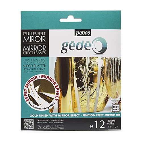 Pebeo Gédéo Klebefolie mit 24 Karat Goldblättern, 30,5 x 14,7 cm, für Kunst- und Bastelbedarf, für Malerei, Zuhause, Dekoration von Pebeo