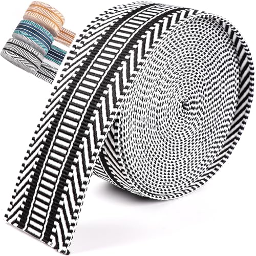 PECMER 5,1 cm Gurtband, Jacquard, Polyester, Baumwolle, 6 m, 5,1 cm, schwarzes Gurtband, Polstergewebe für Gürteltasche/Schlafsack, Stofftaschen mit Griffen PECMER 5,1 cm Gurtband, Jacquard, Polyester, Baumwolle, 6 m, 5,1 cm, schwarzes Gurtband, Polstergewebe für Gürteltasche/Schlafsack, Stofftaschen mit Griffen von PECMER