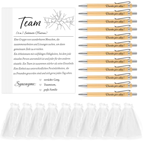 PEGRAUFC Geschenkset für Kollegen,Kleines Dankeschön Geschenk Kollegen,Team Geschenk,Geschenk für Arbeitskollegen,Abschiedskarten Kugelschreiber mit Gravur von PEGRAUFC