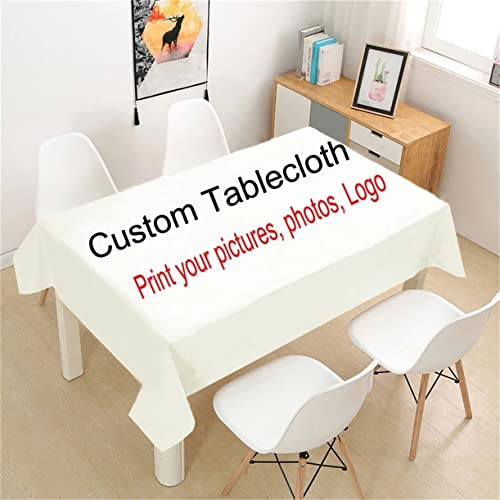 Personalisierte Foto-Tischdecke wasserdichte Tischdecke aus Polyester personifizieren Foto Wort Logo Karikatur Gartenparty Dekoration Esstisch Couchtisch Tischdecke (100 x 140 cm) von PEIHUODAN