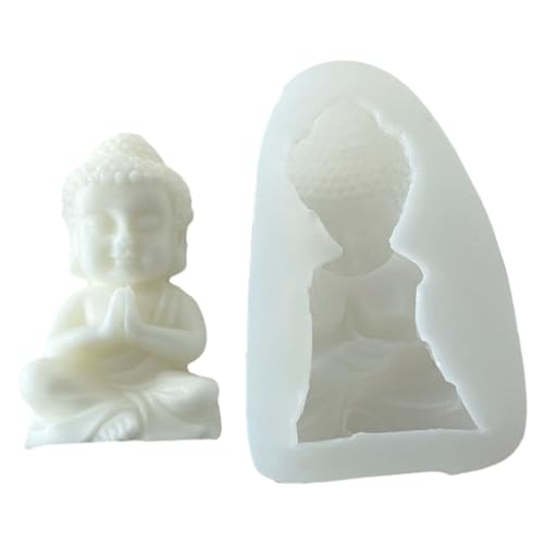 Buddhas Silikon Kerze Form 3D Skulptur Harz Gips Seife Machen Werkzeug Epoxidharz Ornamente Hause Handwerk von PEILINZE