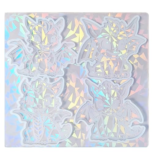 DIYs Holographische Drachen Ohrring Silikonform Mit Loch Schlüsselanhänger Halskette Anhänger Charme Epoxidharz Form Behänge Ornament von PEILINZE