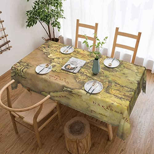 Mittelerde Karte Tischdecke Rechteckige Tischdecke Wasserdicht Küche Dekorative Tischdecke Mit Staubdicht Falten Resistent für Restaurant Picknick Indoor und Outdoor Essen von PEIXEN