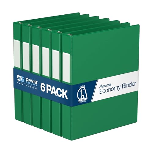 PENGZNL 1-Zoll-Ordner, 3-Ring-Ordner for Schule, Büro oder Zuhause, farbiges Notizbuch, 6er-Pack(Green) von PENGZNL