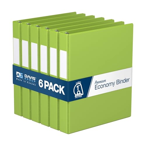 PENGZNL 1-Zoll-Ordner, 3-Ring-Ordner for Schule, Büro oder Zuhause, farbiges Notizbuch, 6er-Pack(Lime Green) von PENGZNL