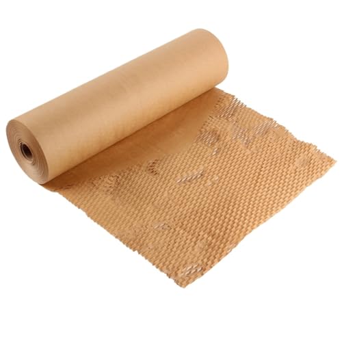 PENGZNL Wabenpapier,Packpapier Wabenpapier, 5 m, 1 Rolle, nachhaltige Alternative zu Schaumstoffverpackungen, umweltfreundliches Verpackungsmaterial for Mobilgeräte(Brown 50cmx5m) von PENGZNL