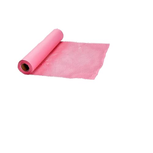 PENGZNL Wabenpapier,Packpapier Wabenpapier, 5 m, 1 Rolle, nachhaltige Alternative zu Schaumstoffverpackungen, umweltfreundliches Verpackungsmaterial for Mobilgeräte(Pink 30cmx5m) von PENGZNL